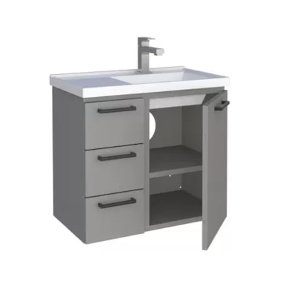 Gabinete para Banheiro em Aço 59,6x54,9cm Cozimax Ameixa Cinza - 101212