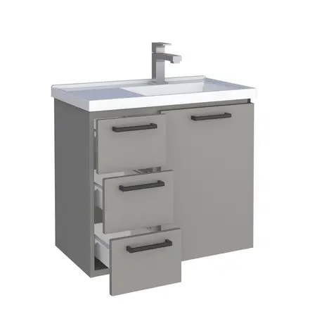 Gabinete para Banheiro em Aço 59,6x54,9cm Cozimax Ameixa Cinza - 101212