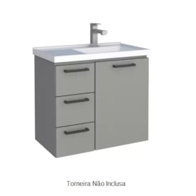 Gabinete para Banheiro em Aço 59,6x54,9cm Cozimax Ameixa Cinza - 101212