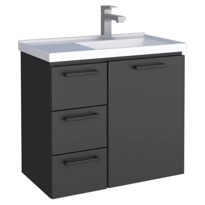 Gabinete para Banheiro em Aço 59,6x54,9cm Cozimax Ameixa Preto - 101218