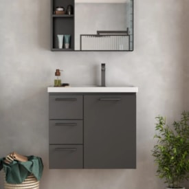 Gabinete para Banheiro em Aço 62x58cm Cozimax Ameixa Preto - 101218