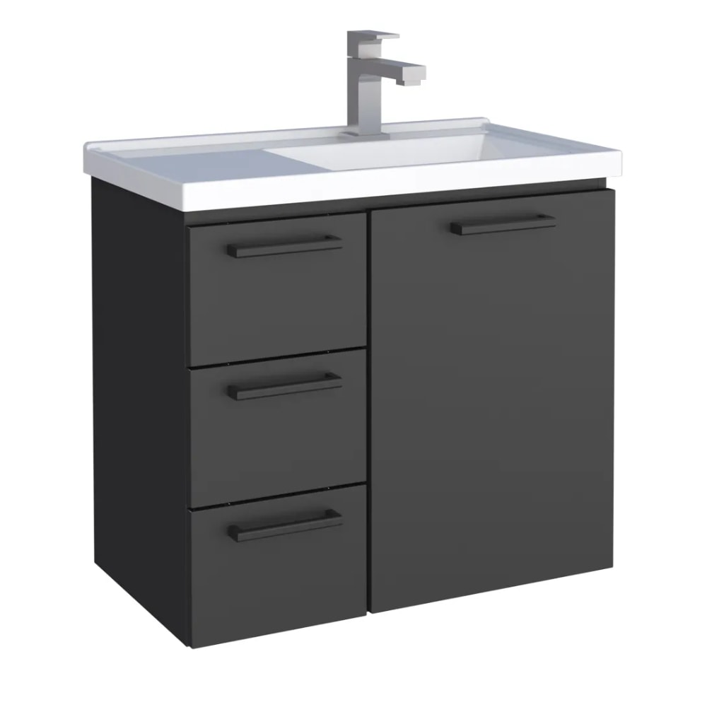 Gabinete para Banheiro em Aço 62x58cm Cozimax Ameixa Preto - 101218