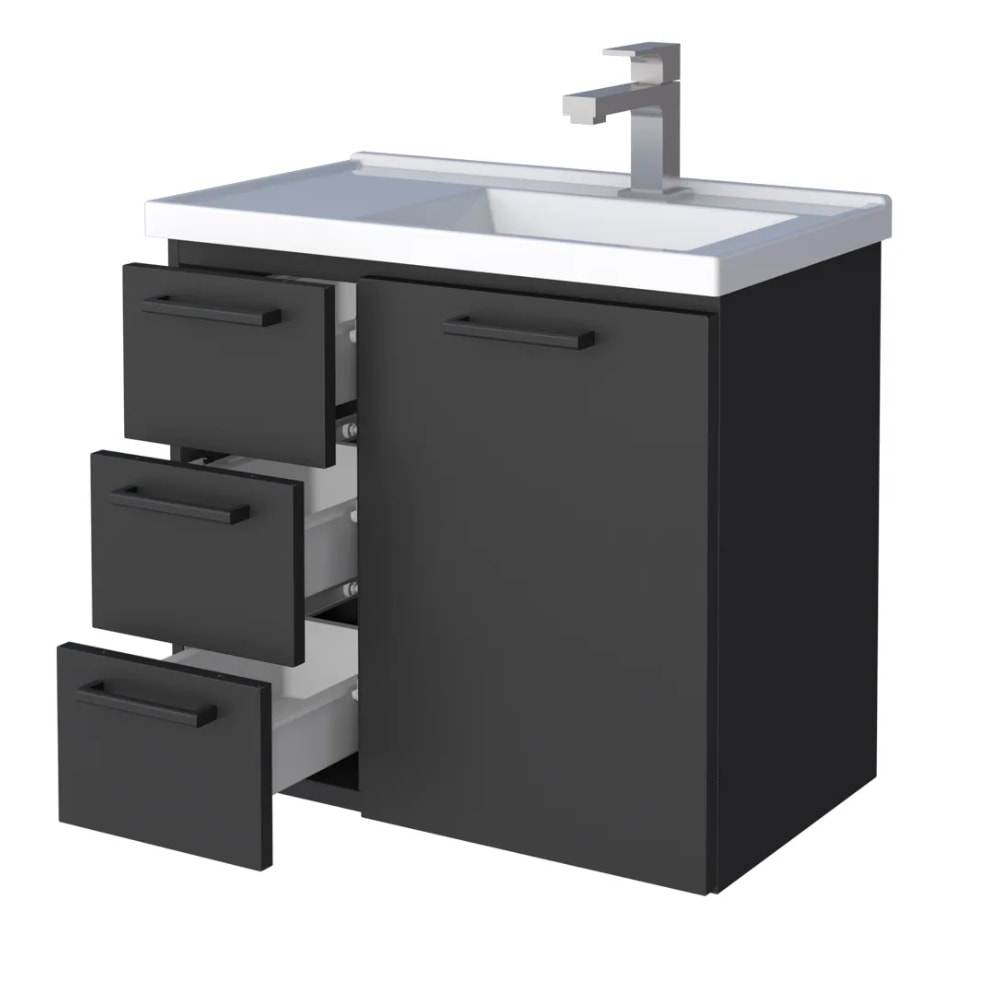 Gabinete para Banheiro em Aço 62x58cm Cozimax Ameixa Preto - 101218