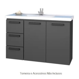 Gabinete para Banheiro em Aço 81x54,9cm Cozimax Damasco Preto - 101229