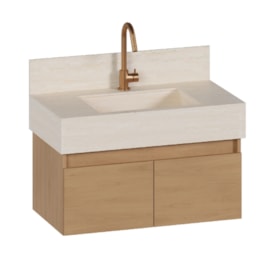 Gabinete para Banheiro em Madeira Cozimax Goya Jequitibá 80cm - 103838