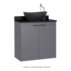 Gabinete para Banheiro em MDF 59,6x59cm Cozimax Aster Cinza Granito - 1932