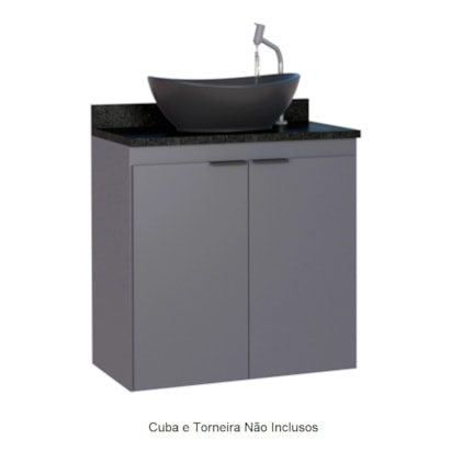 Gabinete para Banheiro em MDF 59,6x59cm Cozimax Aster Cinza Granito - 1932