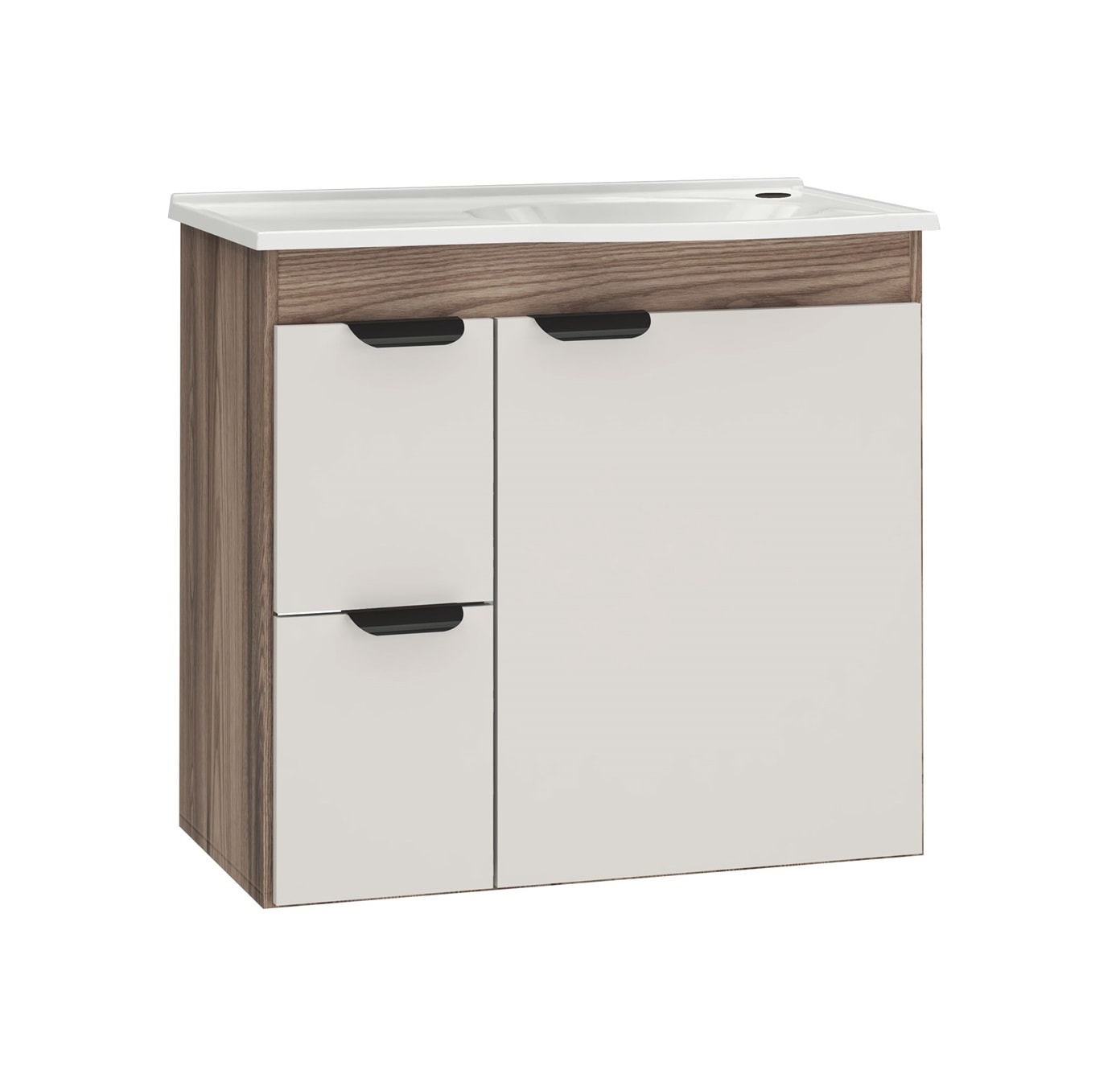 Gabinete para Banheiro em MDF 59,8x55,8cm Cozimax Margarida Tamarindo e Branco - 100078