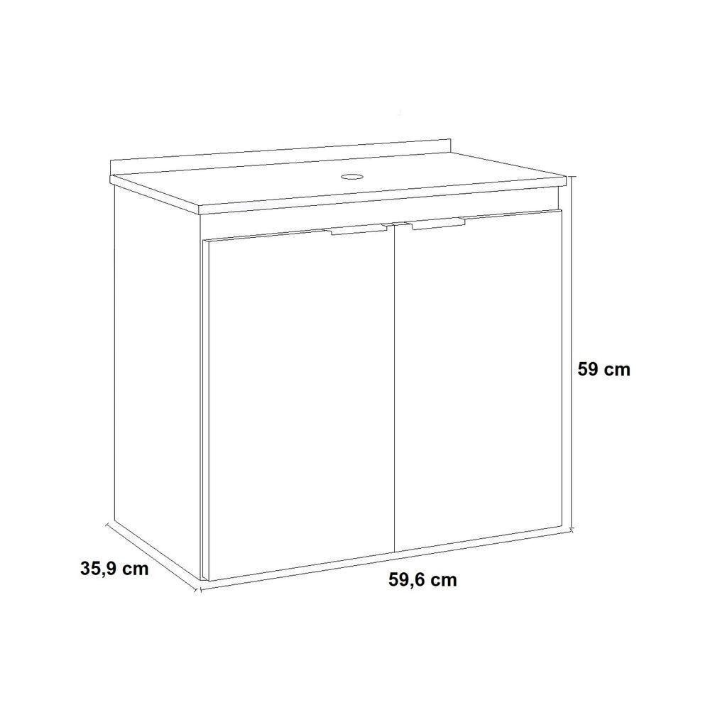 Gabinete para Banheiro em MDF 60cm Cozimax Aster Nude - 101283
