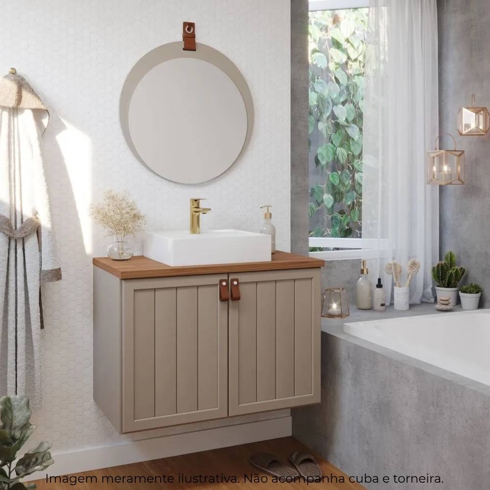 Gabinete para Banheiro em MDF 60cm MGM Cappuccino e Freijo - 22463.50
