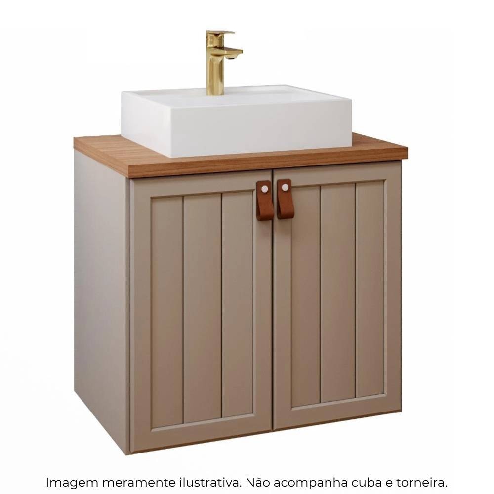 Gabinete para Banheiro em MDF 60cm MGM Cappuccino e Freijo - 22463.50