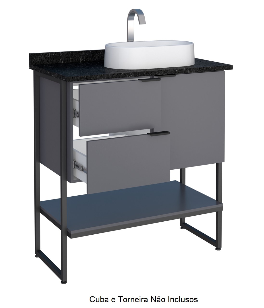 Gabinete para Banheiro em MDF 80x85,4cm Cozimax Nilo Cinza - 1948