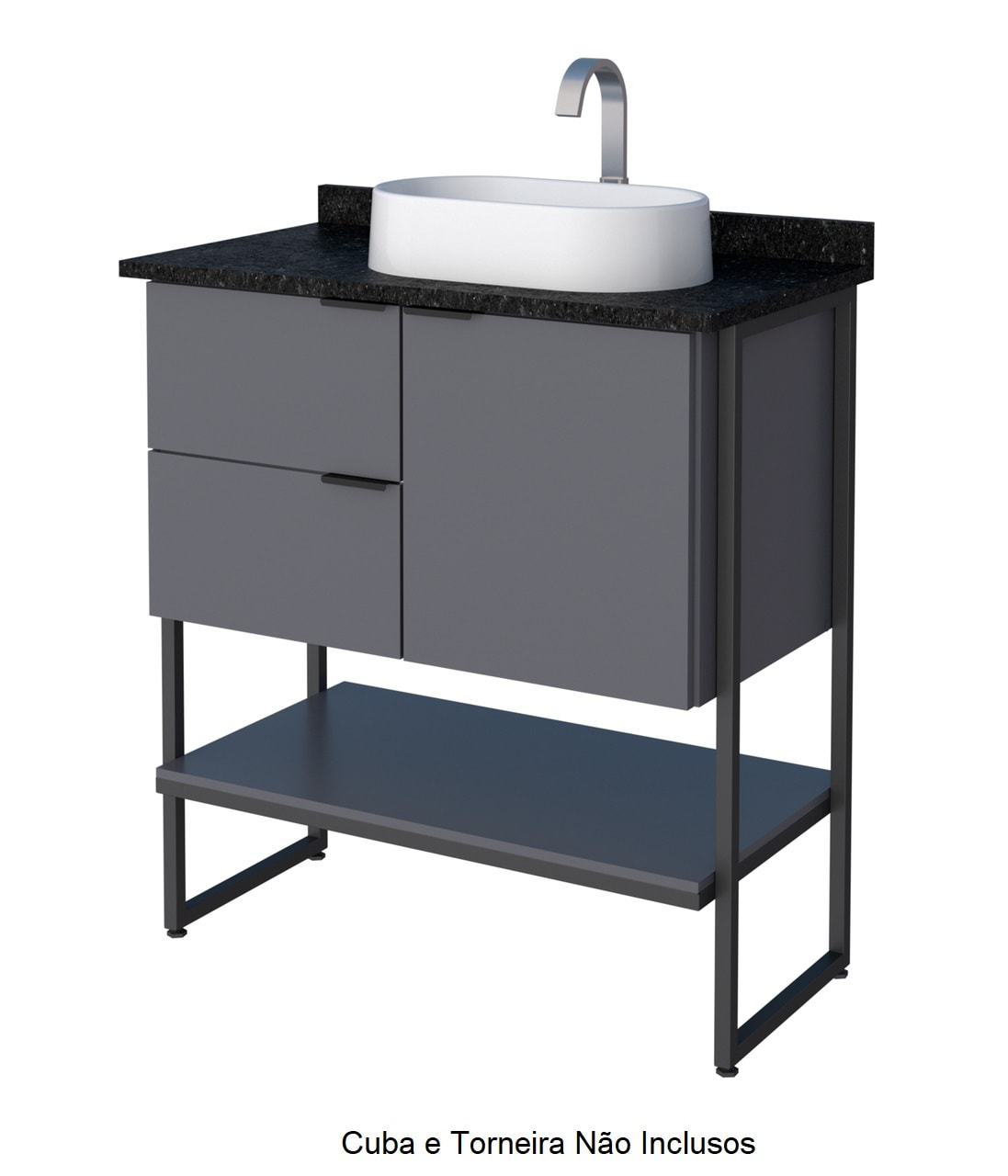 Gabinete para Banheiro em MDF 80x85,4cm Cozimax Nilo Cinza - 1948