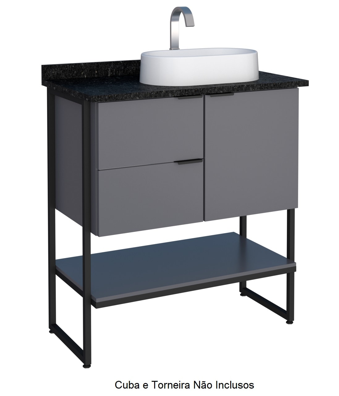 Gabinete para Banheiro em MDF 80x85,4cm Cozimax Nilo Cinza - 1948