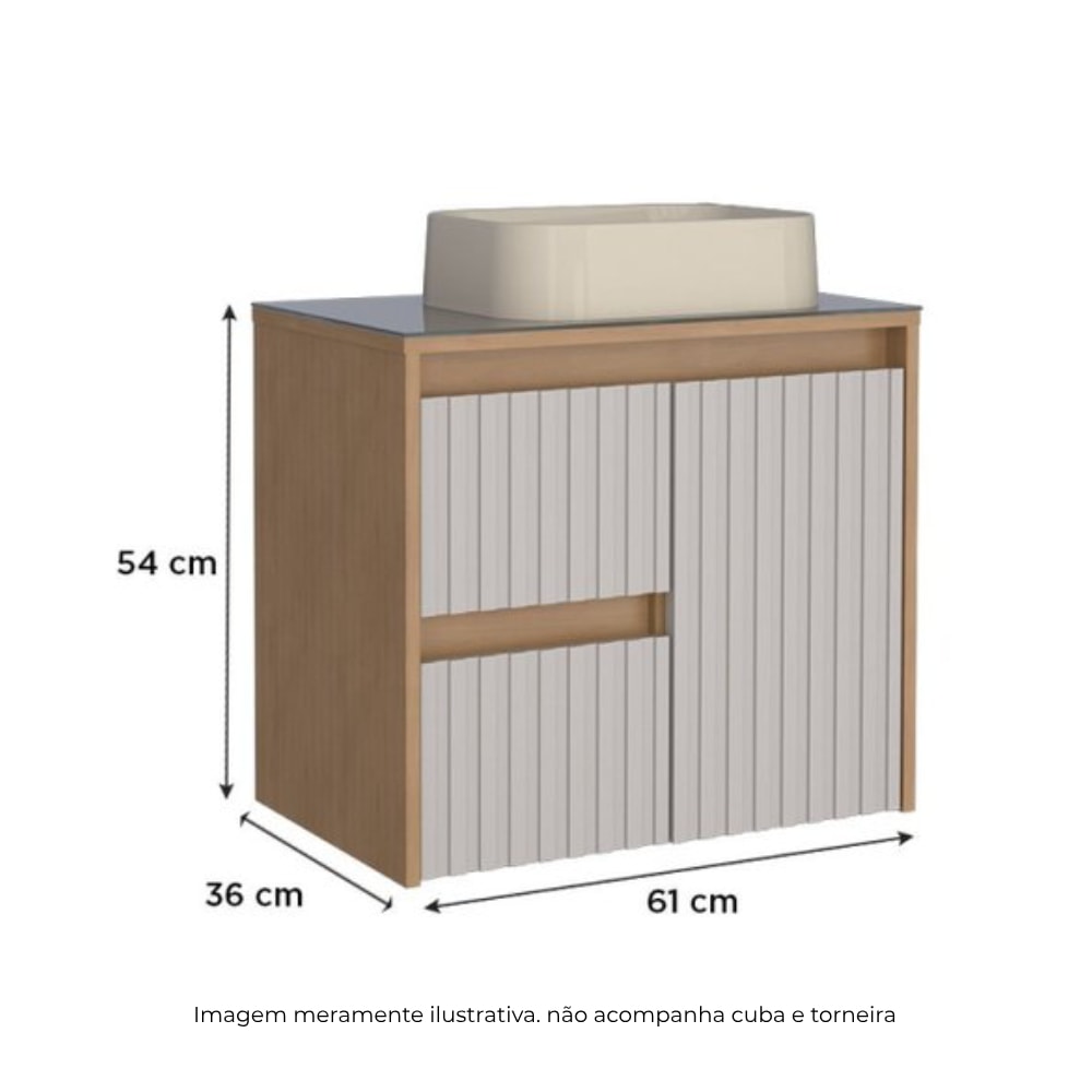 Gabinete para Banheiro em MDF Kyoto Cozimax Jequitiba/Nude - 102040