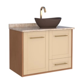 Gabinete para Banheiro em MDF Petúnia Cozimax Jequitiba/Areia 80cm - 2395