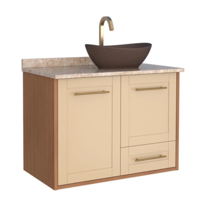 Gabinete para Banheiro em MDF Petúnia Cozimax Jequitiba/Areia 80cm - 2395