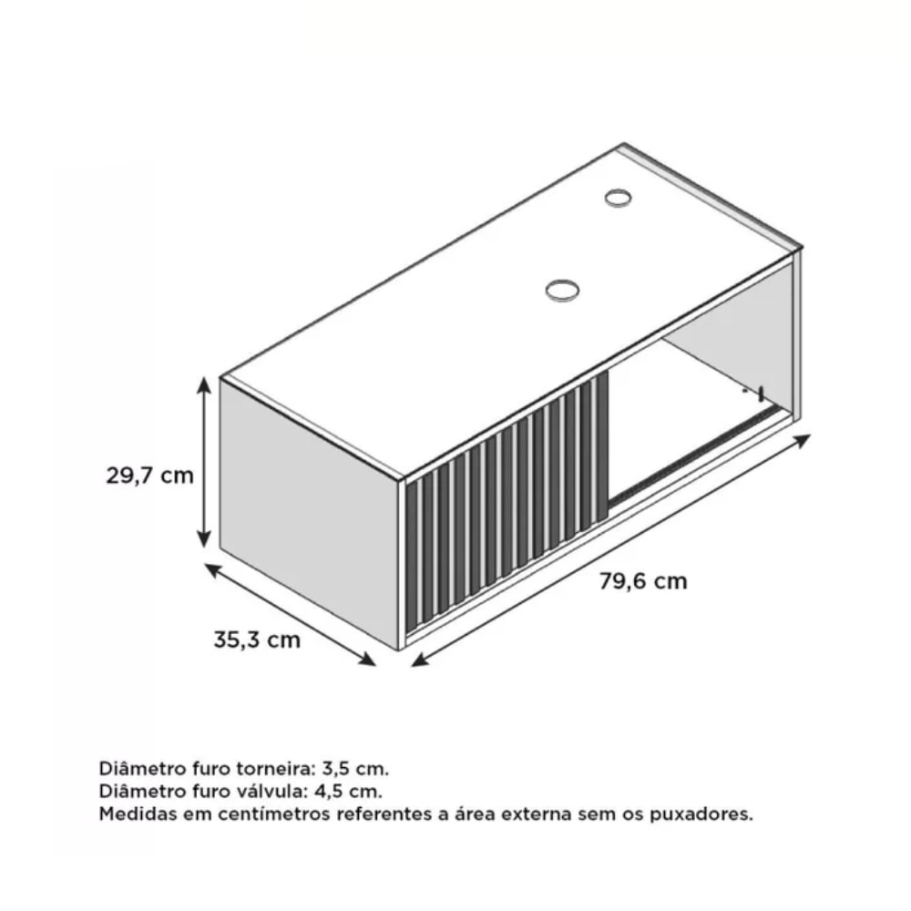 Gabinete para Banheiro Lugo Cozimax Preto - 102052