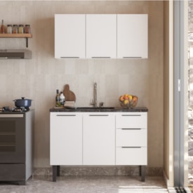 Gabinete para Cozinha em Aço Jupiter Cozimax 120cm Branco - 101616