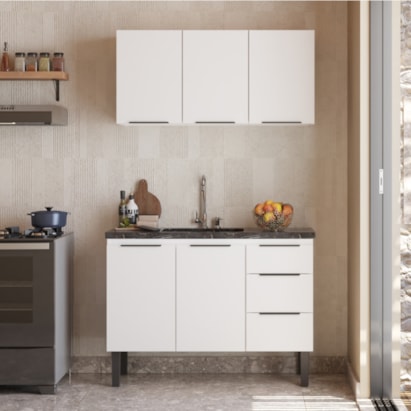 Gabinete para Cozinha em Aço Jupiter Cozimax 120cm Branco - 101616