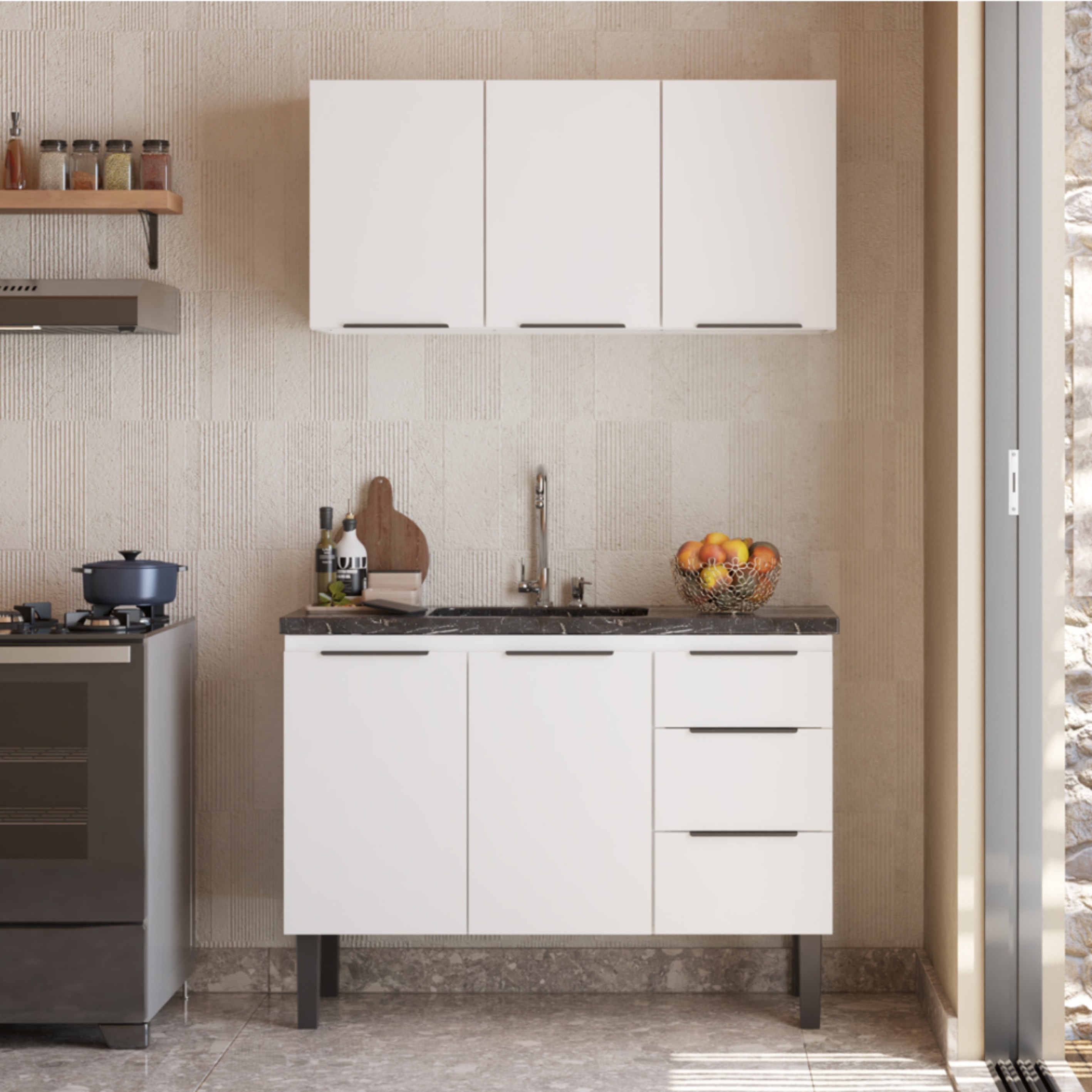 Gabinete para Cozinha em Aço Jupiter Cozimax 120cm Branco - 101616