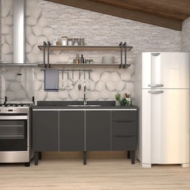 Gabinete para Cozinha em Aço Jupiter Cozimax 150cm Preto - 101711