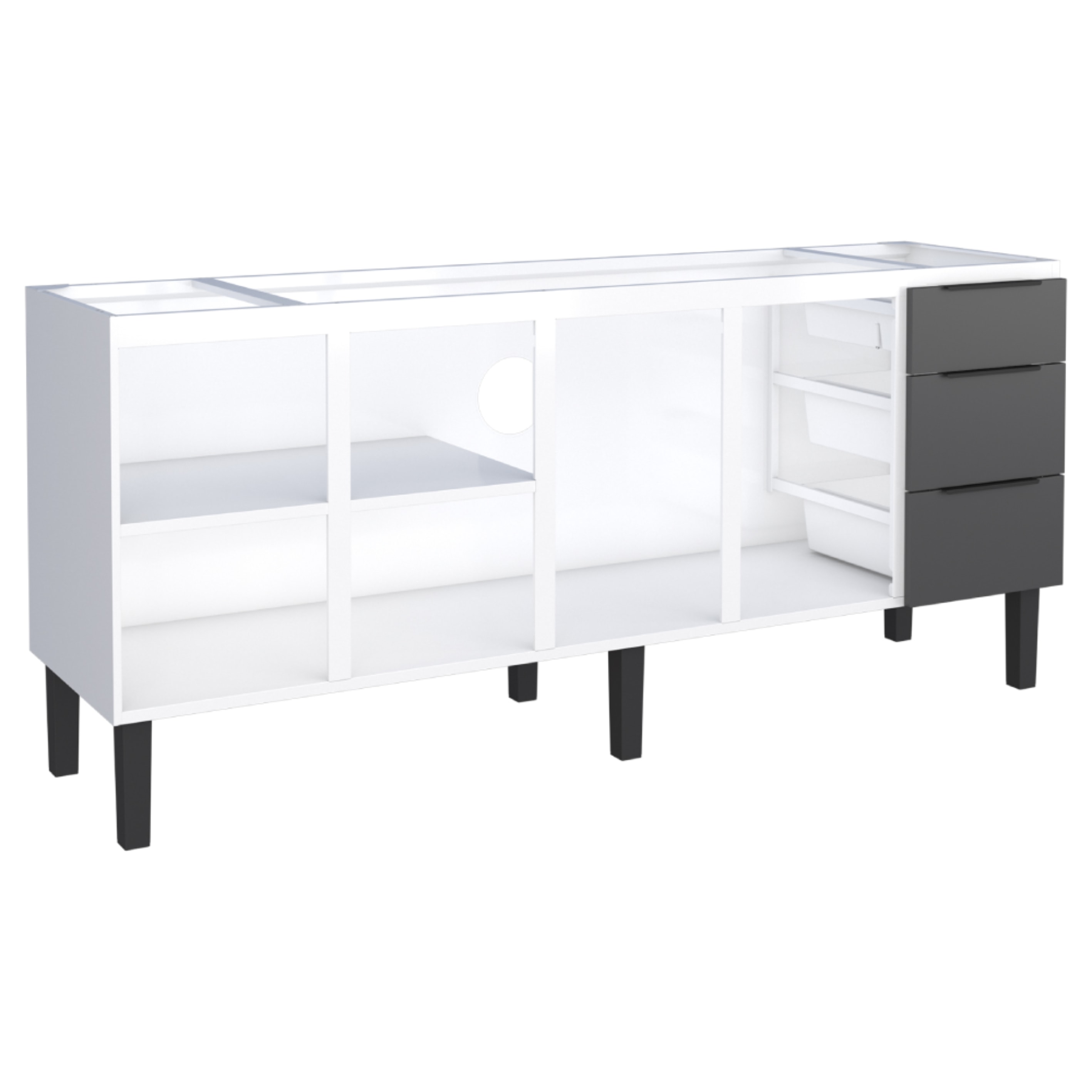 Gabinete para Cozinha em Aço Jupiter Cozimax 200cm Preto - 101713