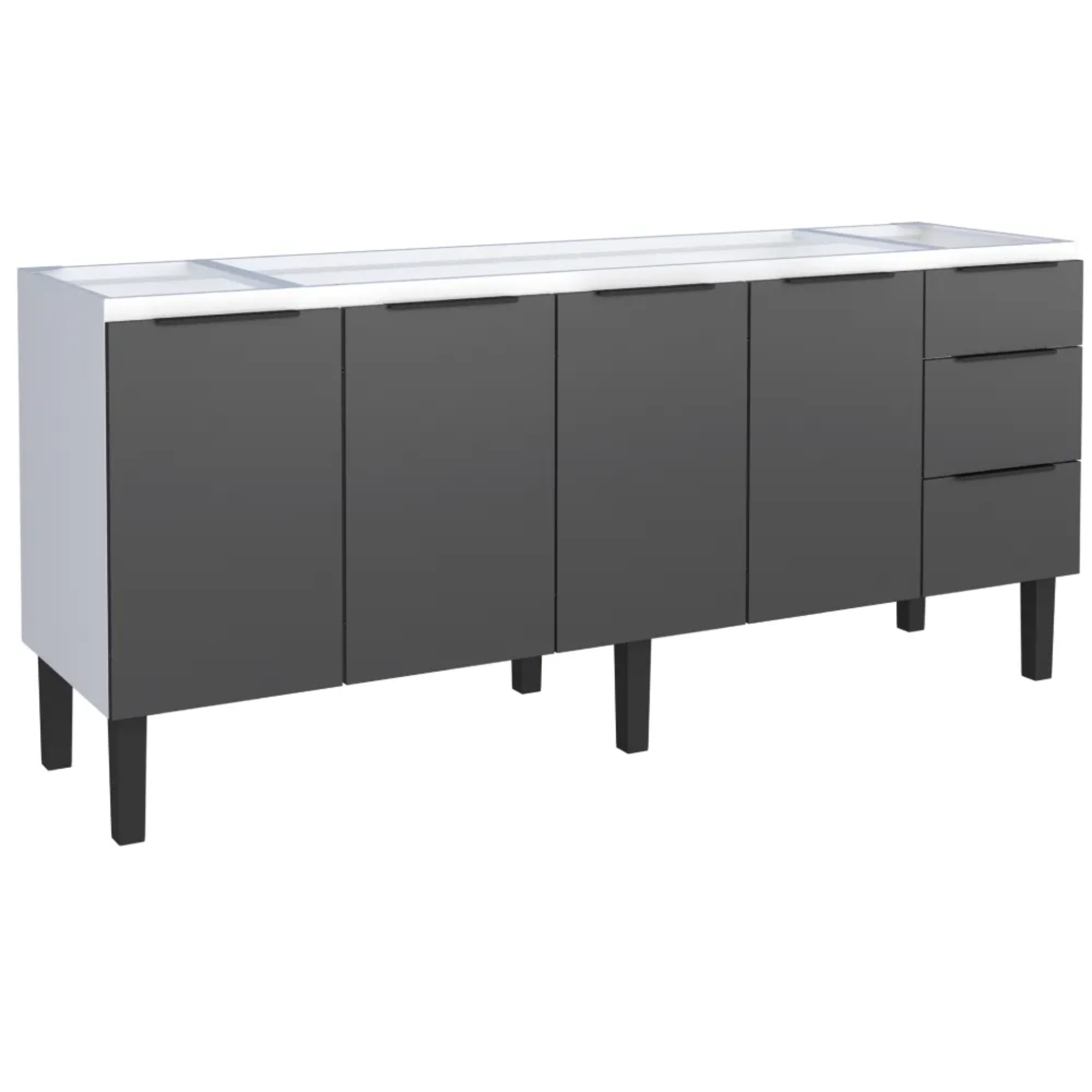 Gabinete para Cozinha em Aço Jupiter Cozimax 200cm Preto - 101713