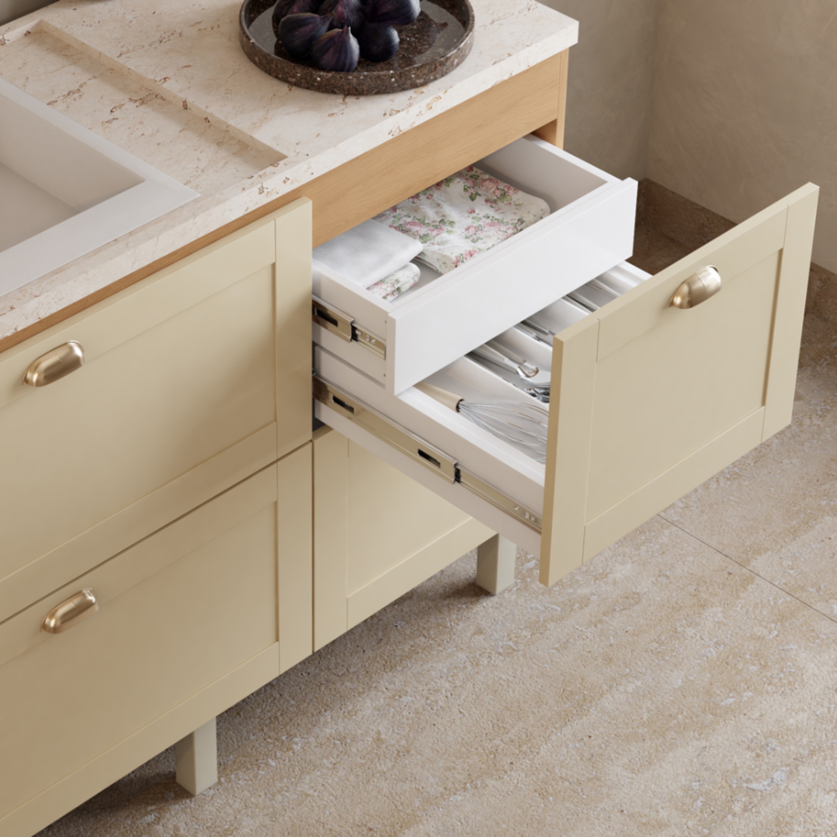 Gabinete para Cozinha em MDF Grou Cozimax Jequitiba/Areia 200cm - 102870