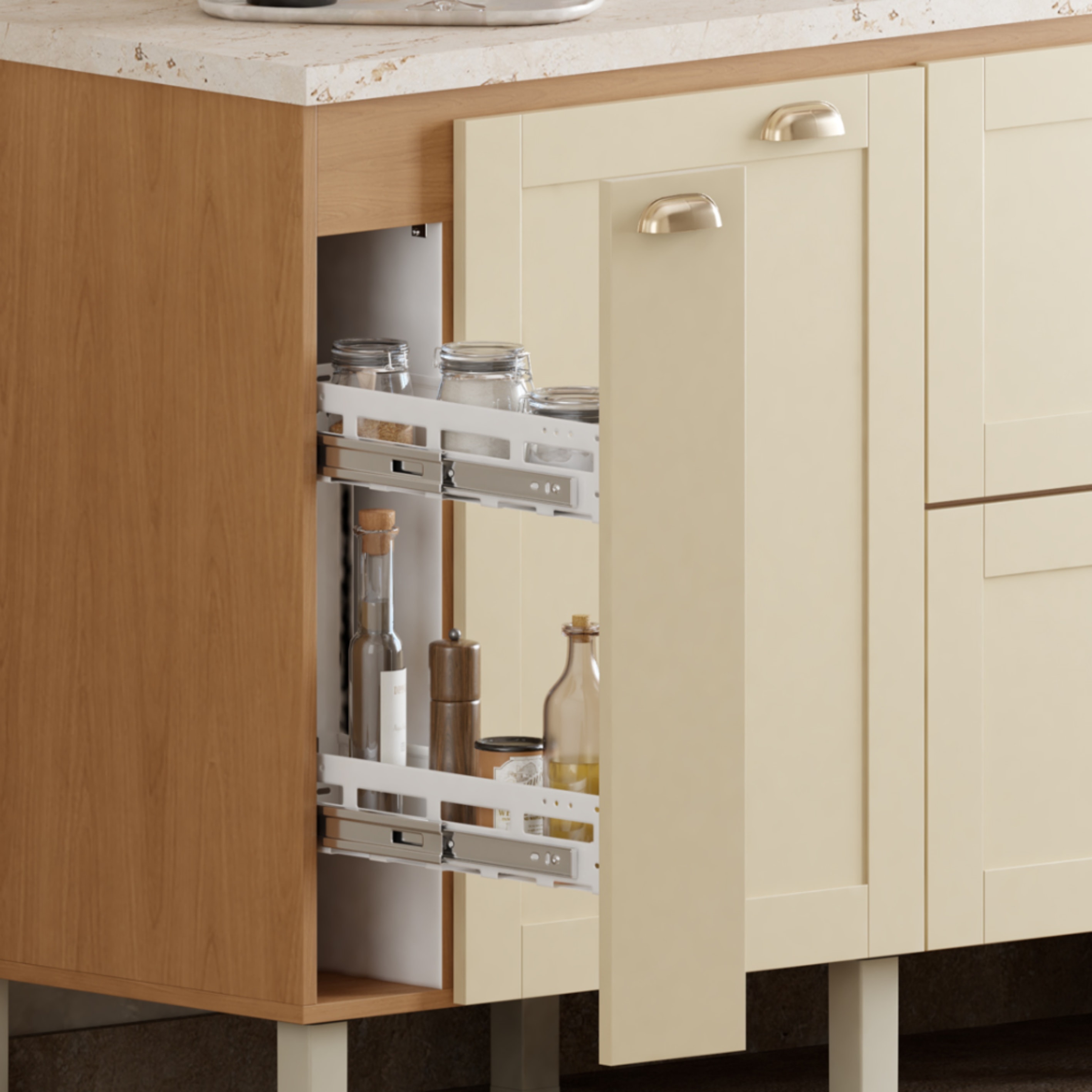 Gabinete para Cozinha em MDF Grou Cozimax Jequitiba/Areia 200cm - 102870