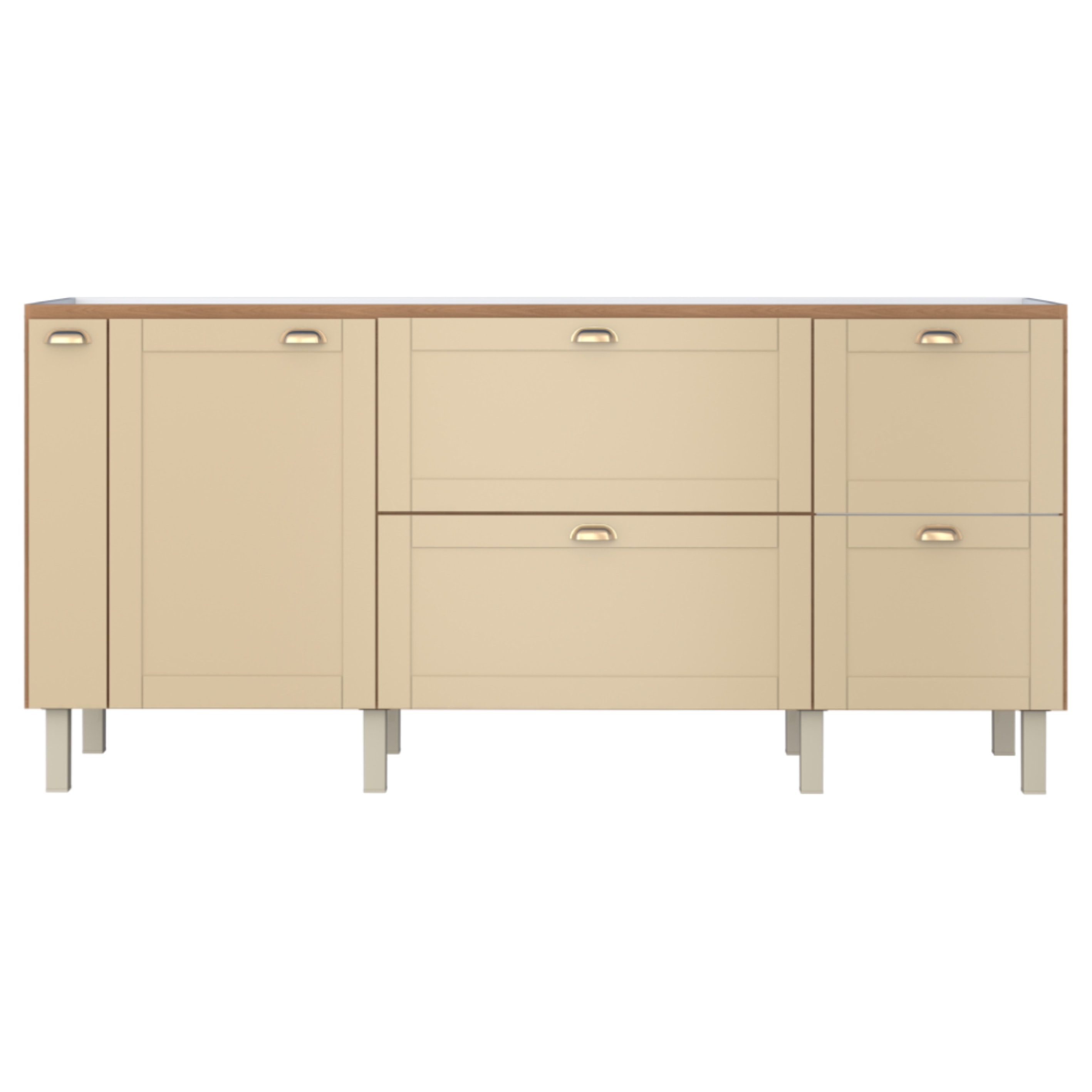 Gabinete para Cozinha em MDF Grou Cozimax Jequitiba/Areia 200cm - 102870