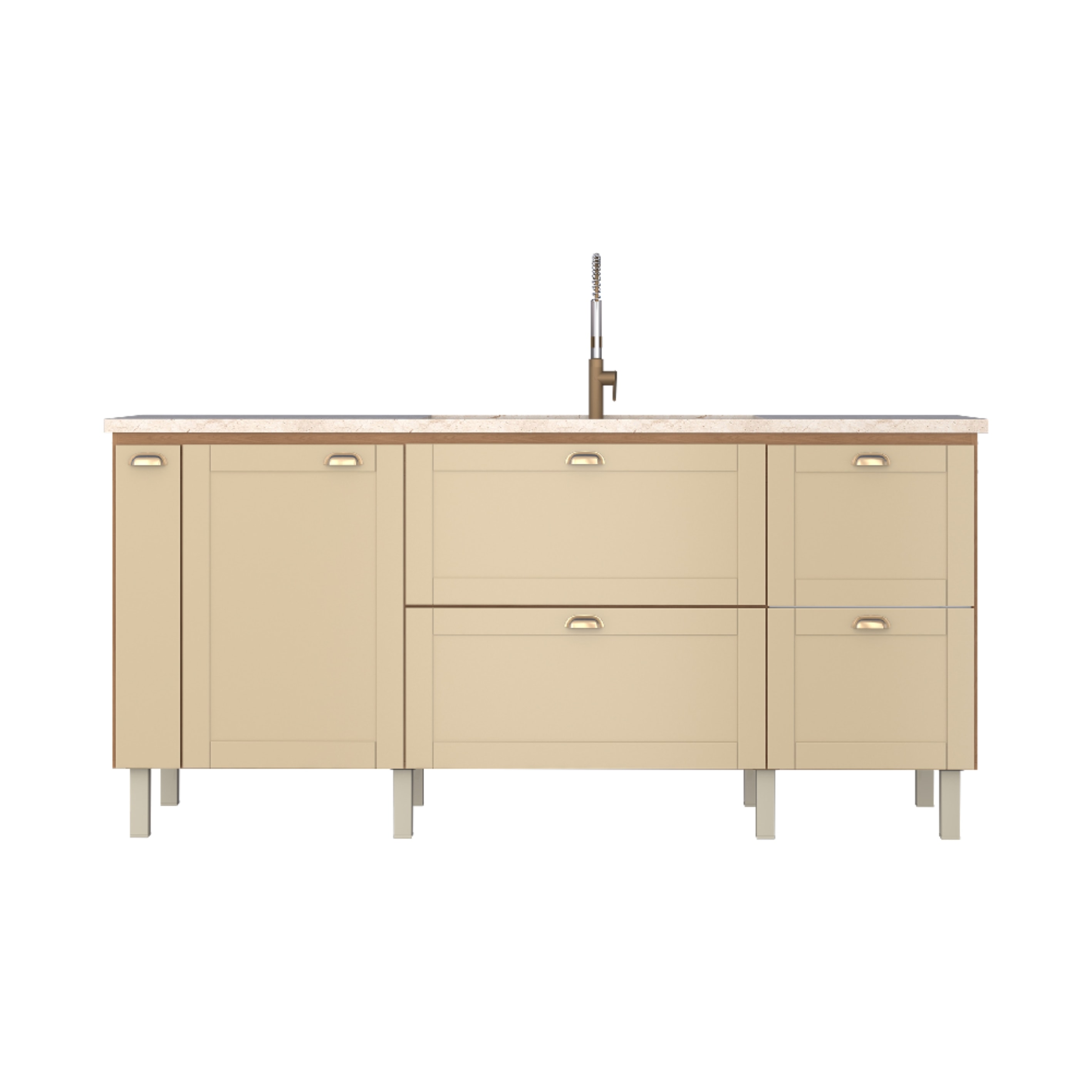 Gabinete para Cozinha em MDF Grou Cozimax Jequitiba/Areia 200cm - 102870