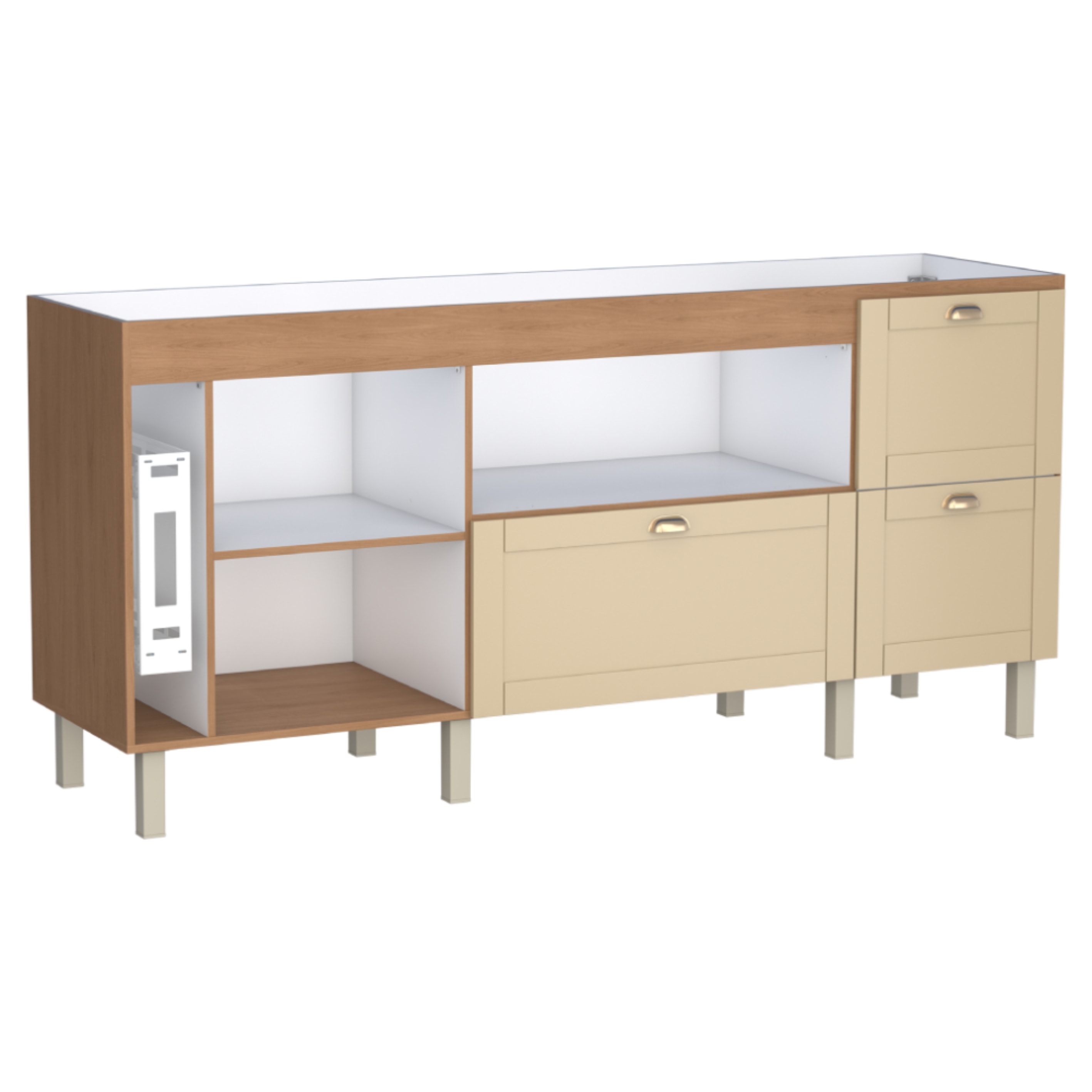 Gabinete para Cozinha em MDF Grou Cozimax Jequitiba/Areia 200cm - 102870