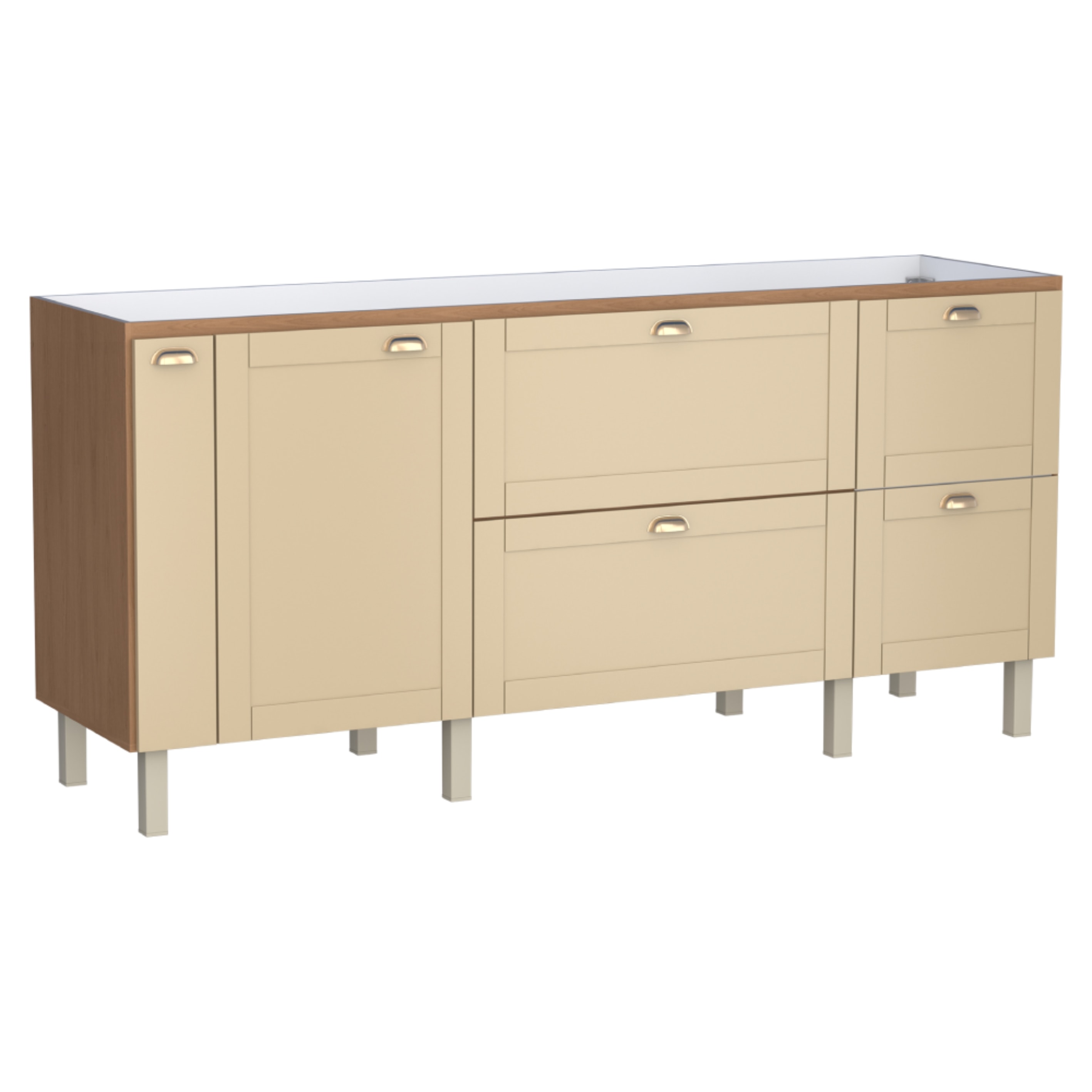 Gabinete para Cozinha em MDF Grou Cozimax Jequitiba/Areia 200cm - 102870