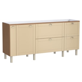 Gabinete para Cozinha em MDF Grou Cozimax Jequitiba/Areia 200cm - 102870