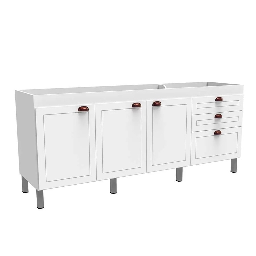 Gabinete para Cozinha Fimap Retro 1,94M Cobre e Branco - 1.201.106