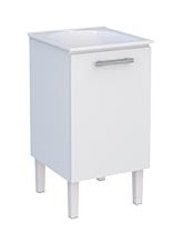 Gabinete para Lavanderia em Aço com Tanque 50cm Cozimax Vênus Branco - 89471