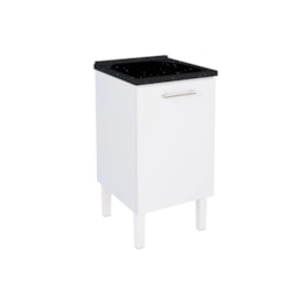 Gabinete para Lavanderia em Aço com Tanque 50cm Cozimax Vênus Branco e Preto - 89472