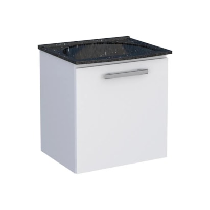 Gabinete Suspenso para Lavanderia em Aço com Tanque 50cm Cozimax Vênus Branco e Preto - 89441