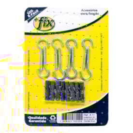 Gancho +Fix Zinco 3.5x40 Bucha Nº5 8 Peças - R.A 11