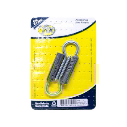 Gancho +Fix Zinco 6.3x70 Bucha Nº10 2 Peças - R.13