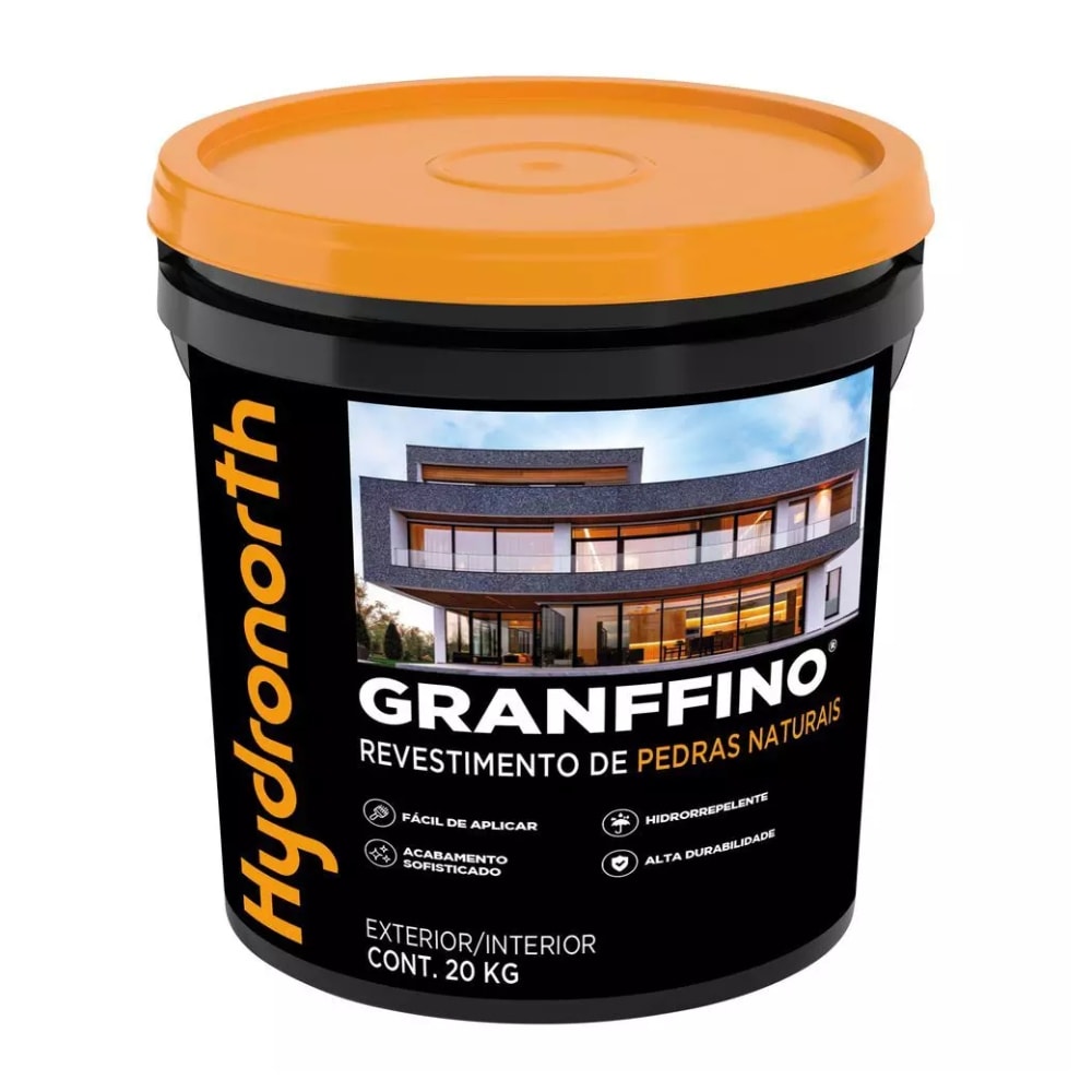 Granffino Revestimento de Pedras Naturais Hydronorth 20Kg Cinza Escuro - 00098069