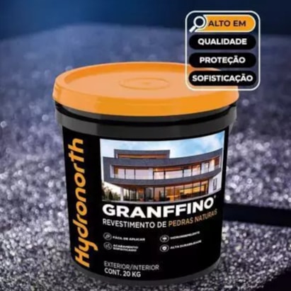 Granffino Revestimento de Pedras Naturais Hydronorth 20Kg Preto Onix - 00098078