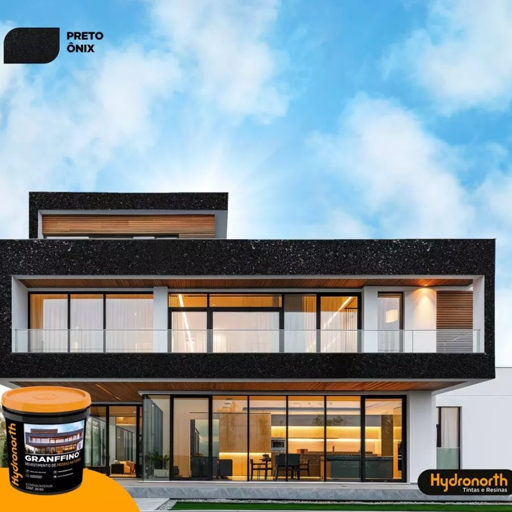 Granffino Revestimento de Pedras Naturais Hydronorth 20Kg Preto Onix - 00098078