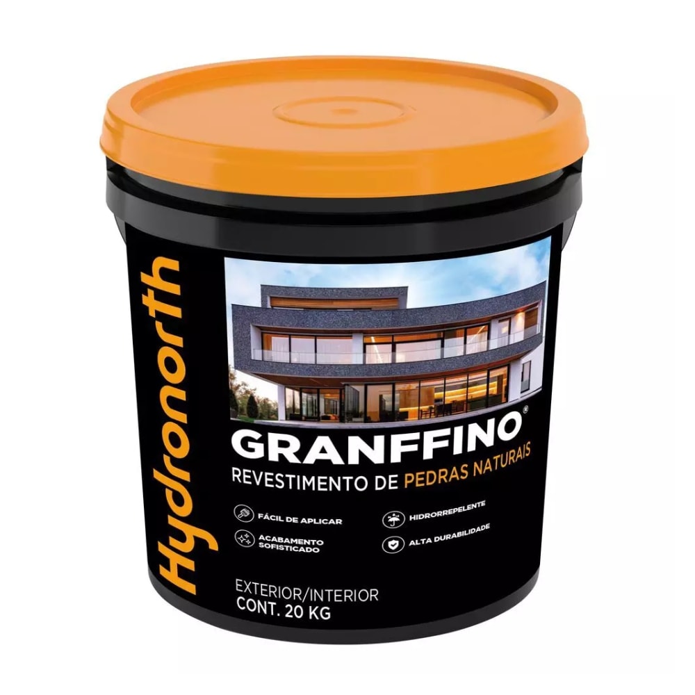 Granffino Revestimento de Pedras Naturais Hydronorth 20Kg Preto Onix - 00098078