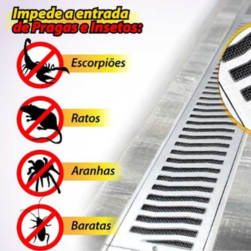 Grelha de Alumínio Costa Navarro Pesado Com Tela 15x50 - 1068