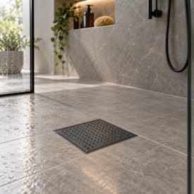 Grelha Perfurada em Inox JJM 15x15cm Preta - 1115