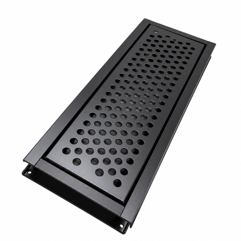 Grelha Perfurada em Inox JJM 15x30cm Preta - 1106
