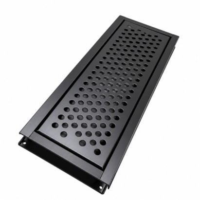 Grelha Perfurada em Inox JJM 15x30cm Preta - 1106