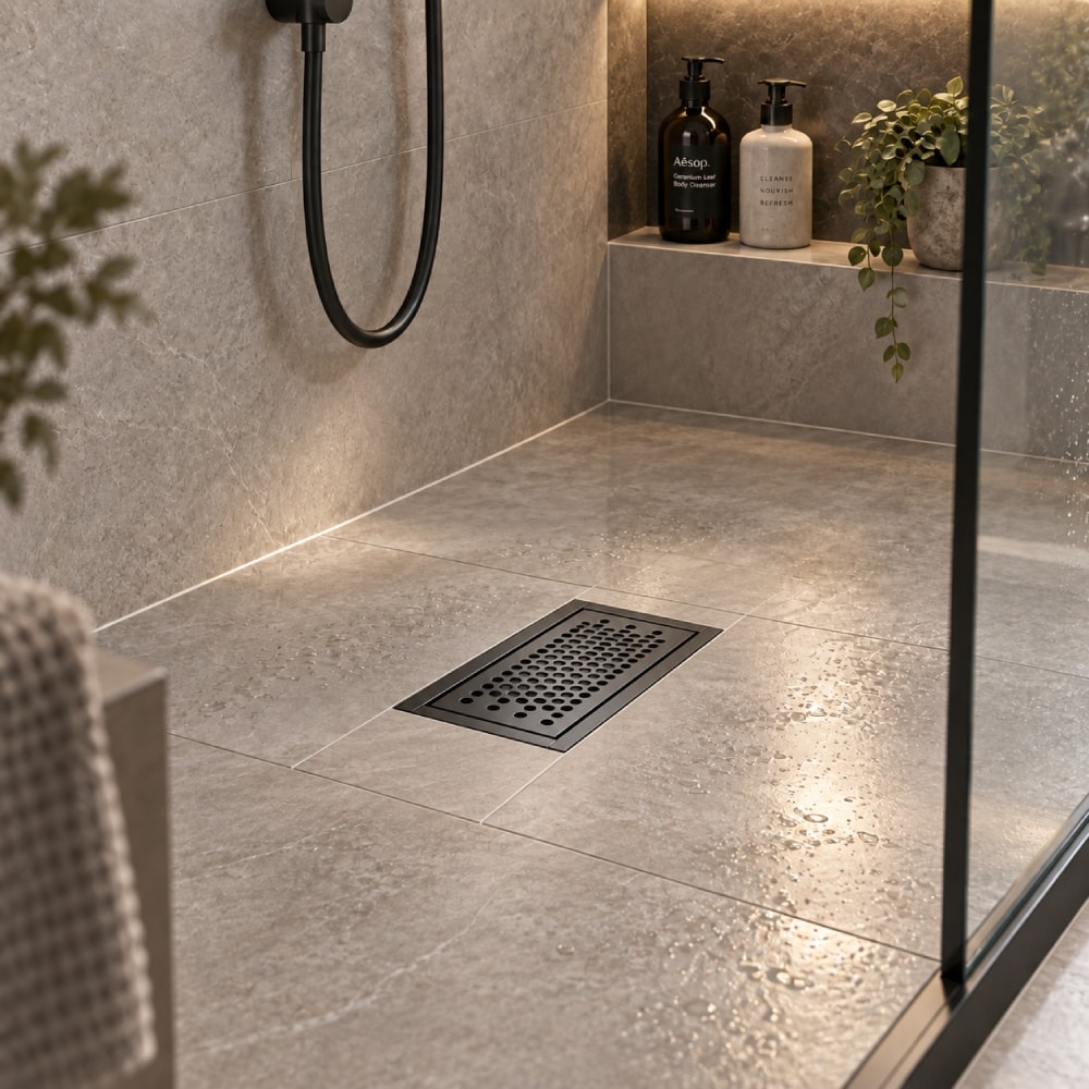 Grelha Perfurada em Inox JJM 15x30cm Preta - 1106